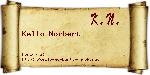 Kello Norbert névjegykártya